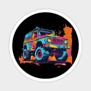 pop art style 4x4 offroad crawler truck Magnet